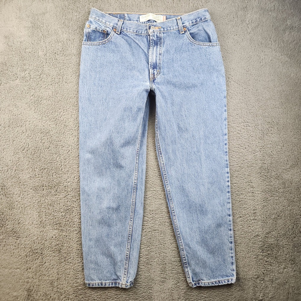 Levis 550 Relaxed Tapered Light Wash Blue Jeans 14 S Womens High Rise Denim